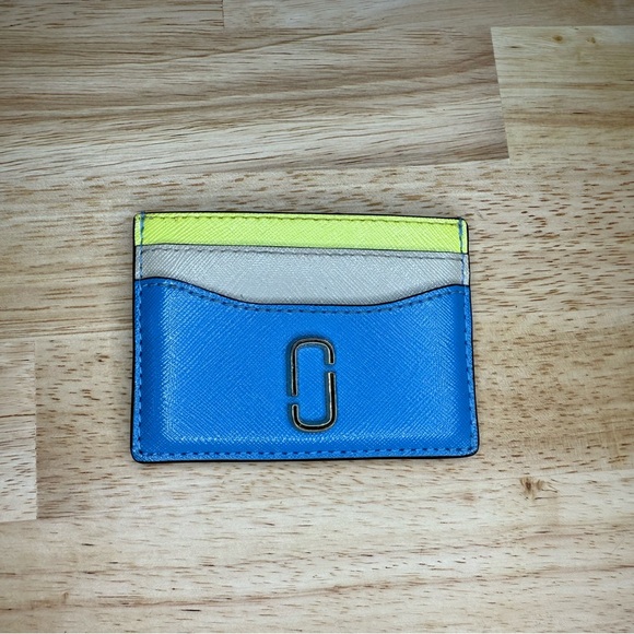 Marc Jacobs Blue and Neon Green Snapshot Crossbody Bag with Matching Cardholder - Picture 12 of 13